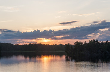 tranquil landscape on wood lake