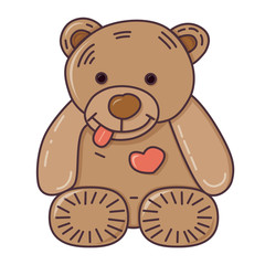 Teddy bear. Vector illustration.