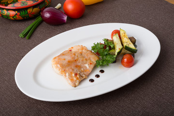 Salmon with vegetables