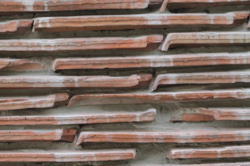 Close up red tile wall tiles texture background