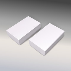 White product cardboards, package boxes mockup.