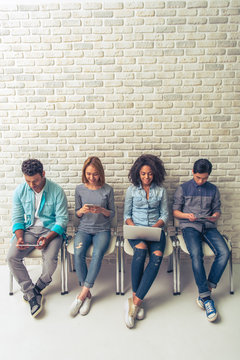 Young people studying