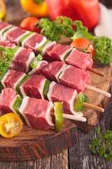 barbecue skewer with beef