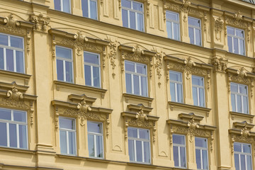 Fototapeta na wymiar old building facade newly restored - real estate