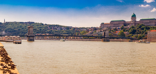 Danube river and landmarks in Budapest