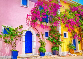 Fotobehang Street in Kefalonia, Greece © adisa