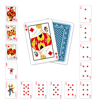 Playing cards diamond Queen