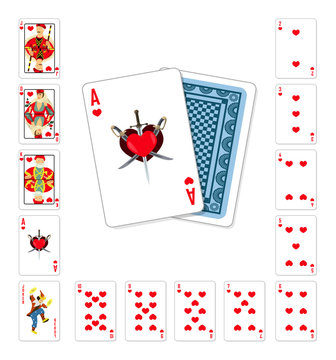 Playing cards heart Ace