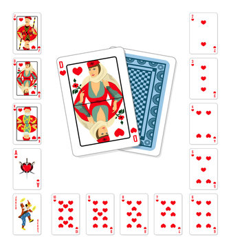 Playing cards heart Queen