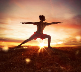 Yoga at sunset