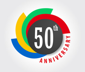50th Anniversary celebration background, 50 years anniversary card illustration - vector eps10
