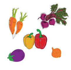 vector set of vegetables isolated on a white background