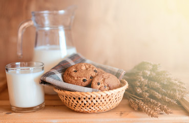 milk with chocolate biscuits cereals