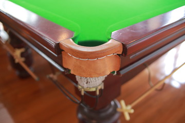 Snooker ball on snooker table