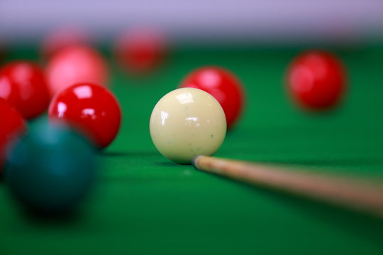 Snooker Ball On Snooker Table