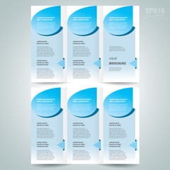 Obraz premium brochure design template vector tri-fold abstract blue color