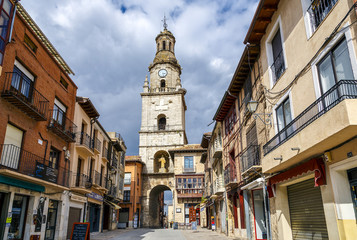 Clock tower in front of the market Toro Spain
