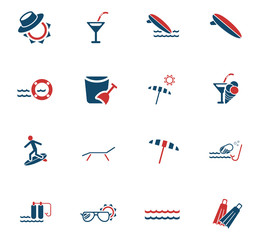beach icon set