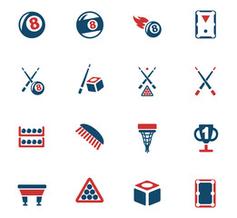 billiards icon set