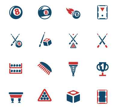 billiards icon set