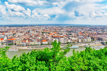Panorama View on Budapest, from Gellert Hill.