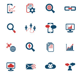 data analytic and social network web icons for user interface design