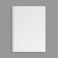 Mockup of blank white book cover. Realistic Textbook, booklet, notepad or notebook for your design and branding