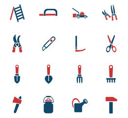 garden tools icon set