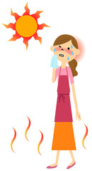 熱中症になりそうな女性