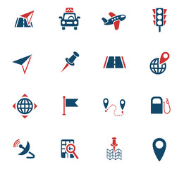 navigation ransport map icon set