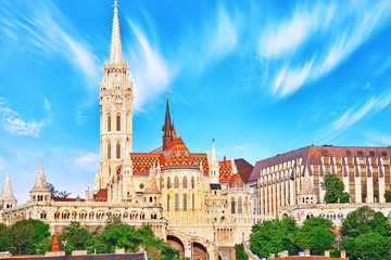 Church of St. Matthias and Fisherman's Bastion from the shore of