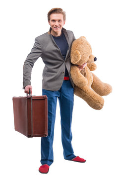 Man With Stuffed Animal