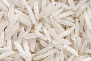 Close up, White rice background. Top view, high resolution product.