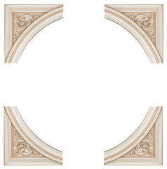 element woodcarving. furniture in classic style. white tree with gold trim. patina. carving. small depth of field. luxury furniture. isolated on the white background
