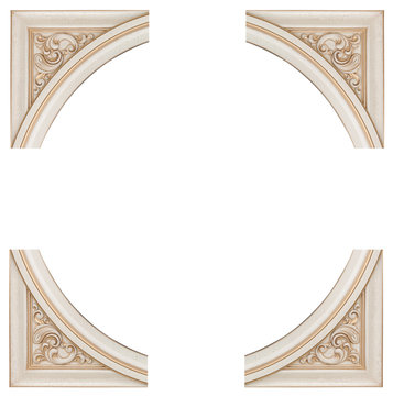 element woodcarving. furniture in classic style. white tree with gold trim. patina. carving. small depth of field. luxury furniture. isolated on the white background
