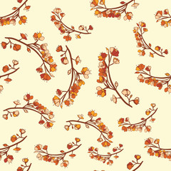Seamless vector background. Sakura branches.