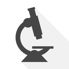 Microscope icon with long shadow