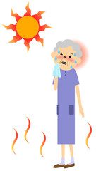 熱中症になりそうな高齢者