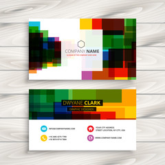 colorful square business card