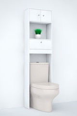 White Ceramic Toilet Bowl. 3d Rendering