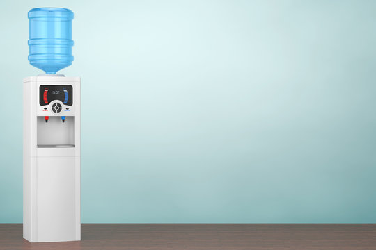 Old Style Photo. Water Cooler with Bottle. 3d rendering