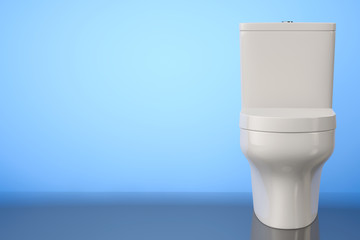 White Ceramic Toilet Bowl. 3d Rendering