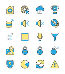 General icon set 3, Monochrome color - Vector Illustration