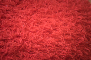 Soft red Fur Background Texture for Furniture Material