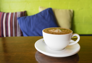 Enjoying coffee in a cafe