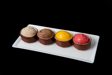 Ice cream on a black background