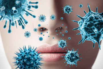 Viren - Infektionsgefahr - obrazy, fototapety, plakaty