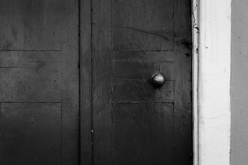 Painted Grey Wooden Door Grunge Texture