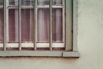 Old Window on Old House Background