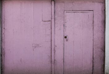 Painted Pink Wooden Door Grunge Texture